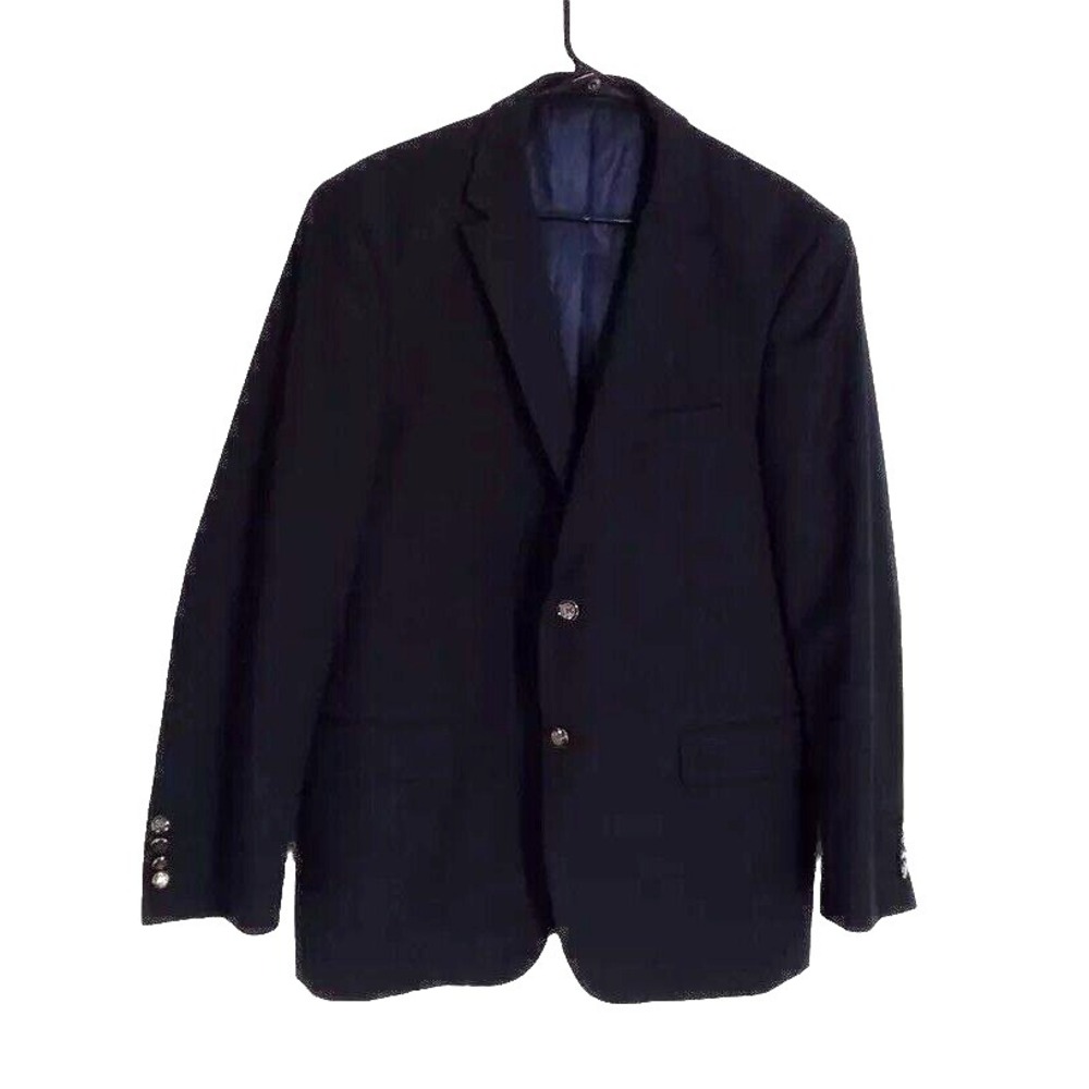 Mantoni Milan Italy Suit Coat Blazer Jacket Size 42R Wool Super 140 Black Formal